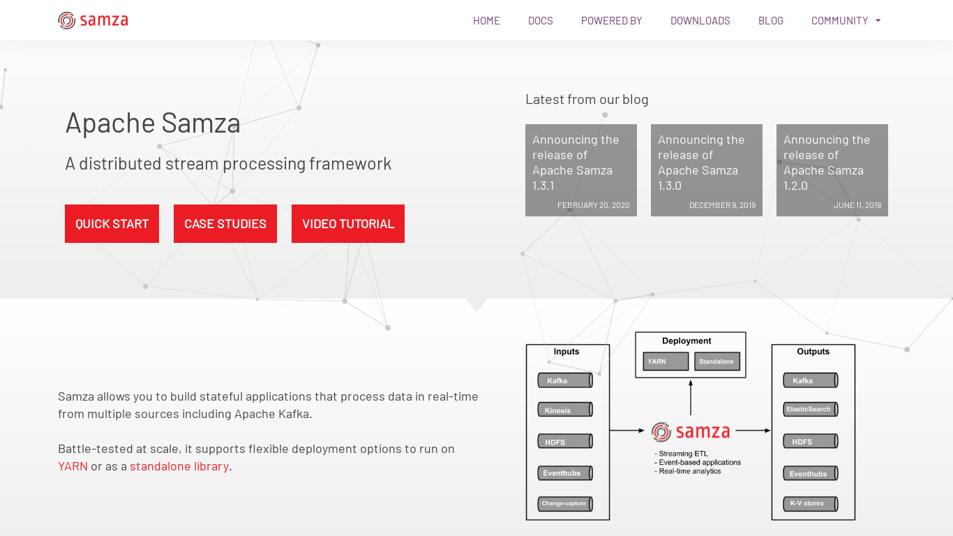 Samza Landing page