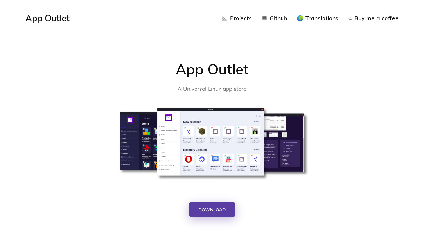 App Outlet Landing page