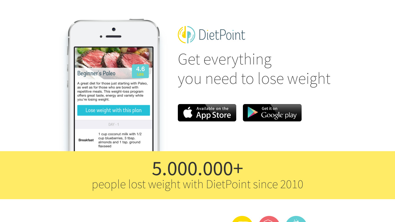Dietpointed.com Landing page