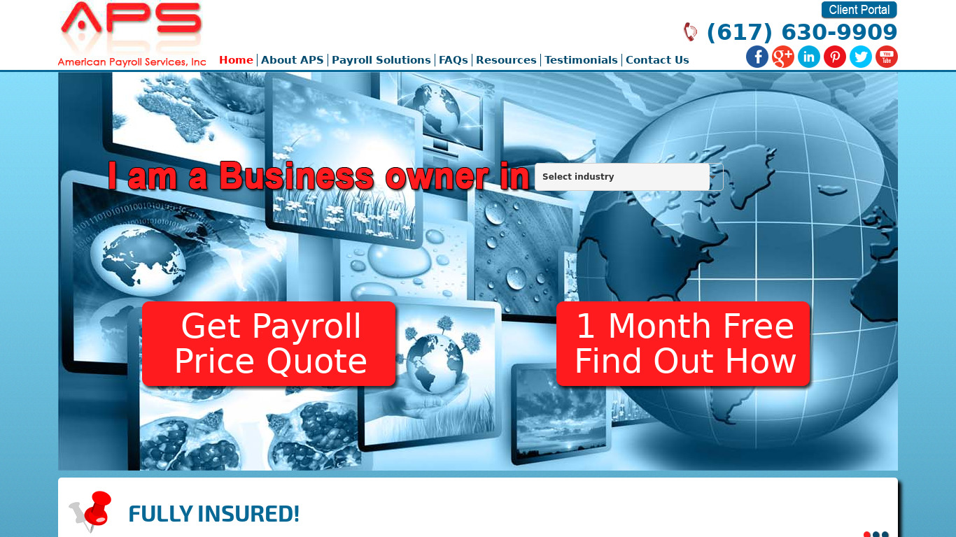 American Payroll Services Landing page
