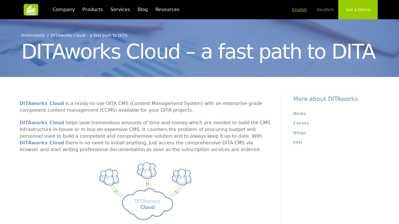 DITAworks Cloud Landing page