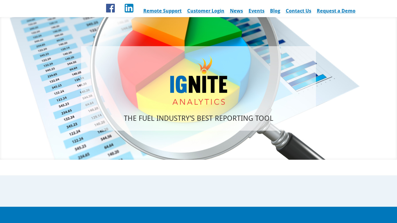 Ignite Analytics Landing page
