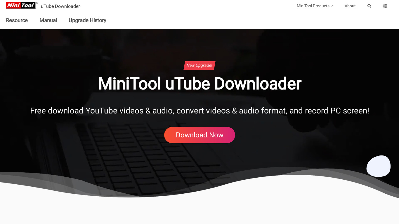 MiniTool uTube Downloader Landing page