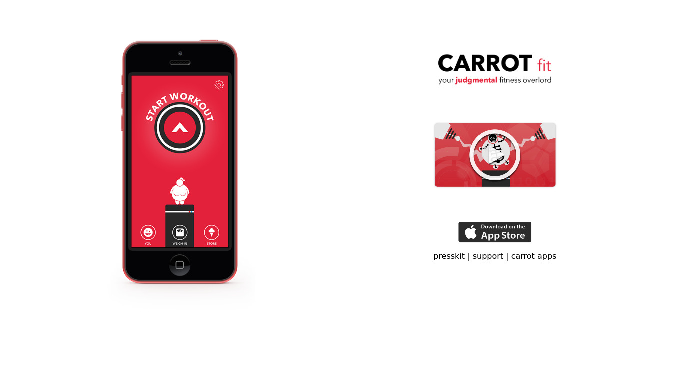 CARROT Fit Landing page