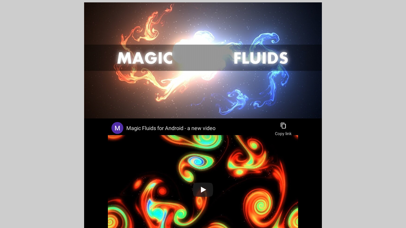 Magic Fluids Landing page