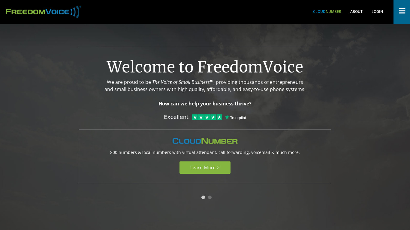 FreedomVoice Landing page