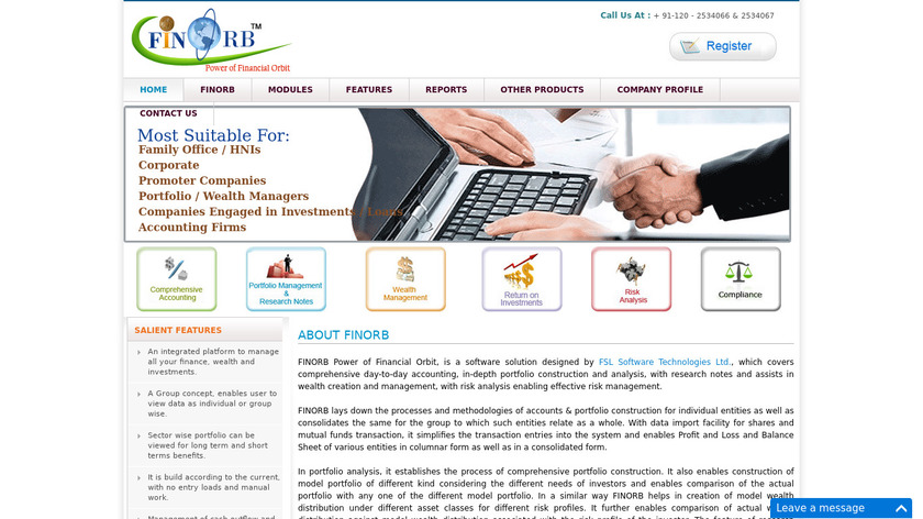 Finorb Landing Page