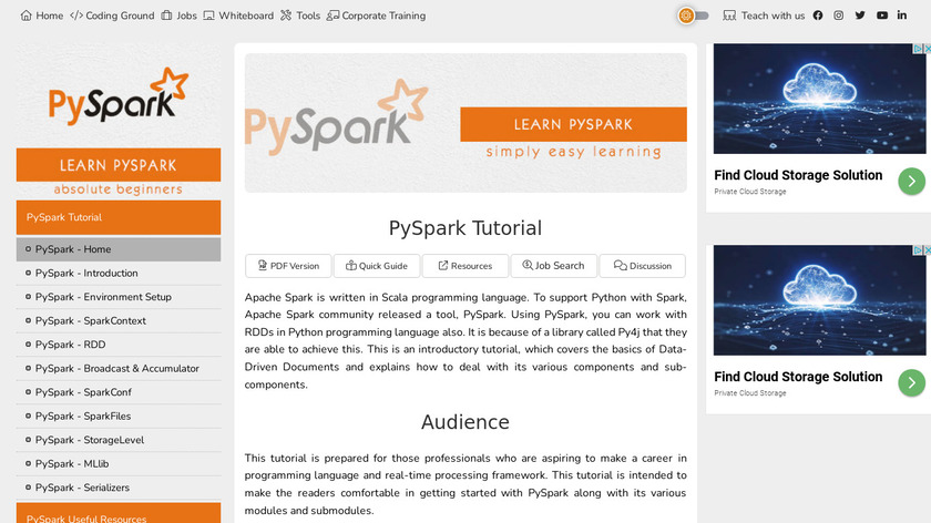 PySpark Landing Page