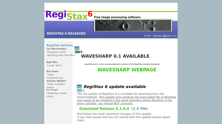 RegiStax Landing Page