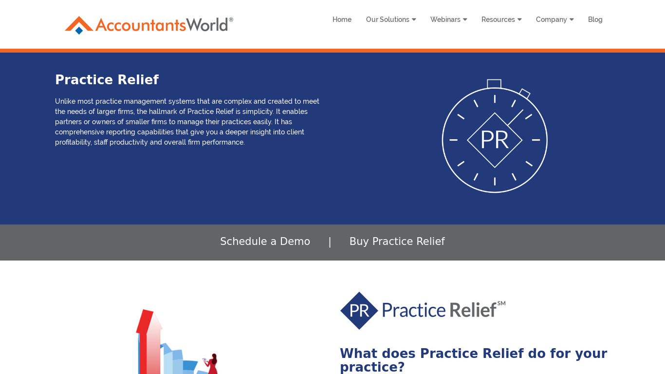 accountantsworld.com Practice Relief Landing page