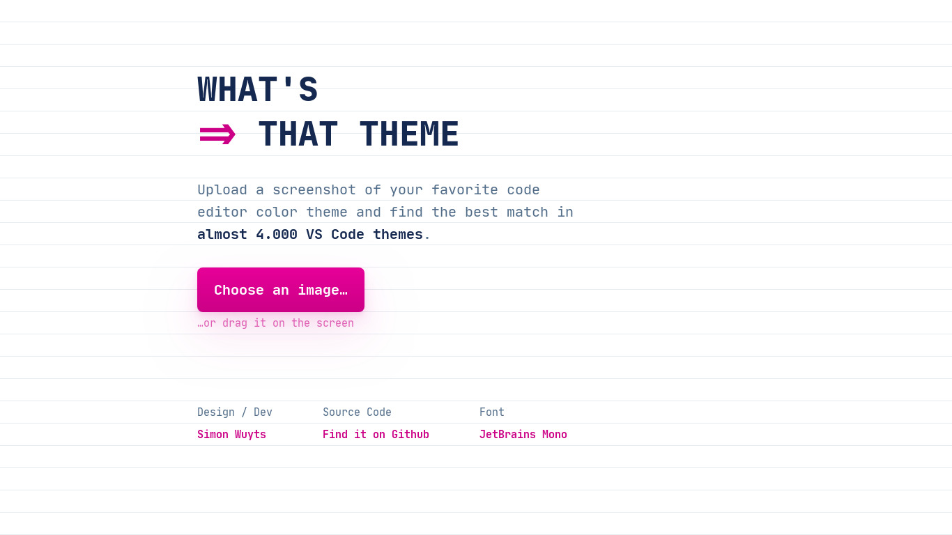 What's That Theme Landing page