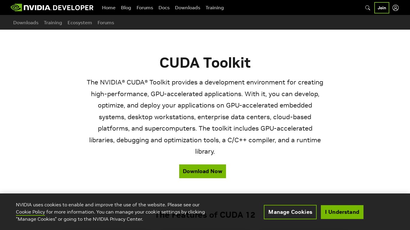 CUDA Toolkit Landing page
