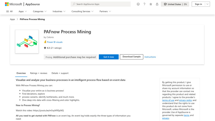 PAFnow Process Mining Landing Page