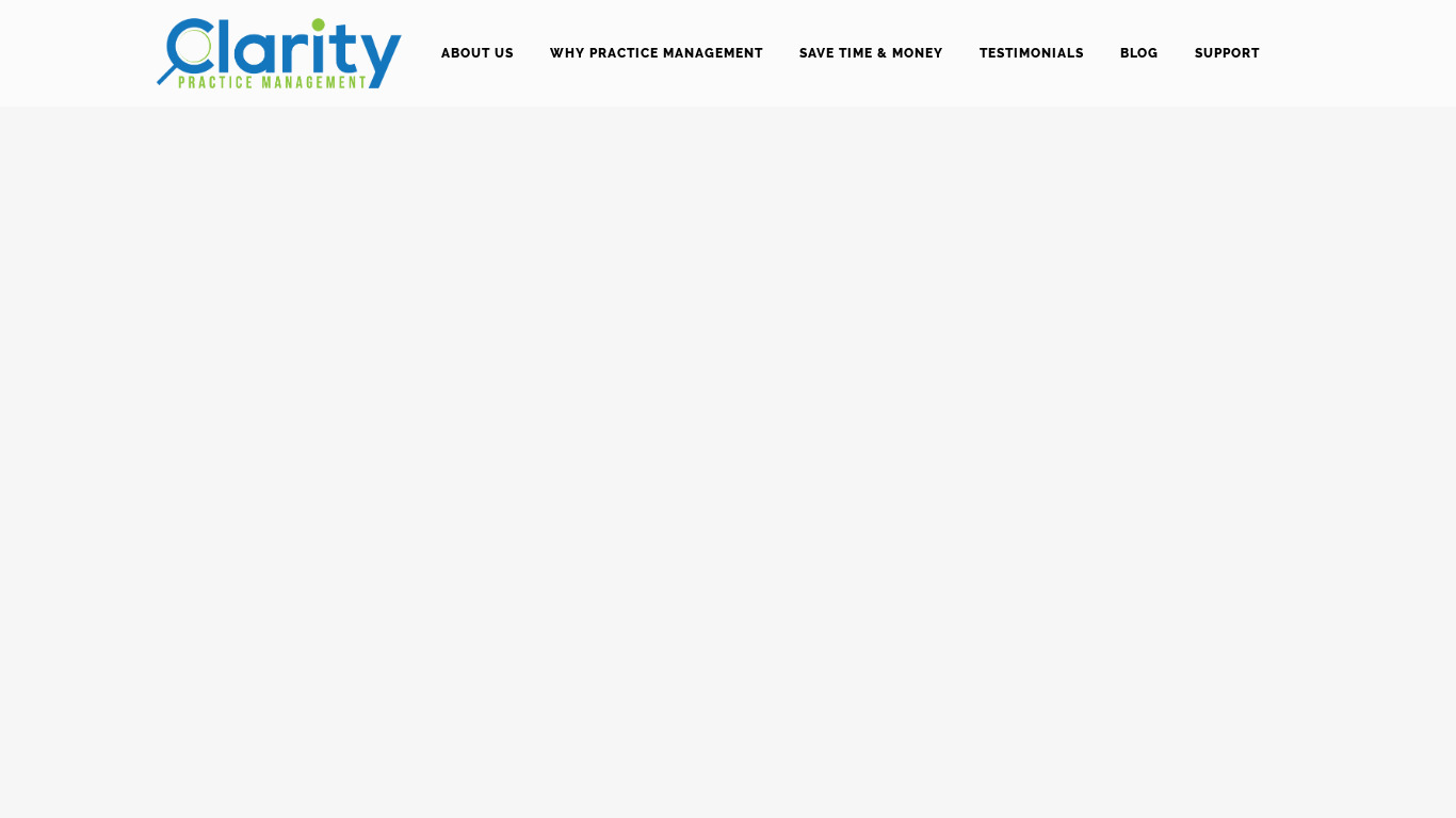 Clarity Practice Management Landing page