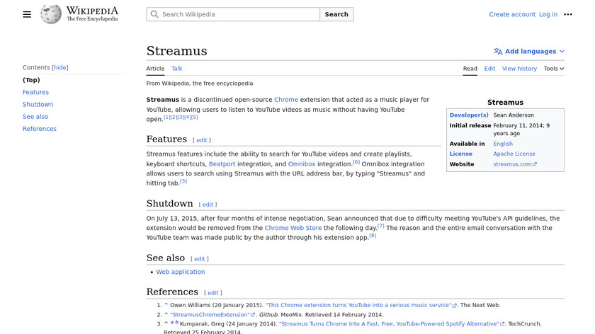 Streamus Landing Page