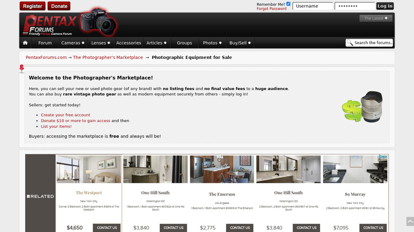 Pentax K10d Landing Page