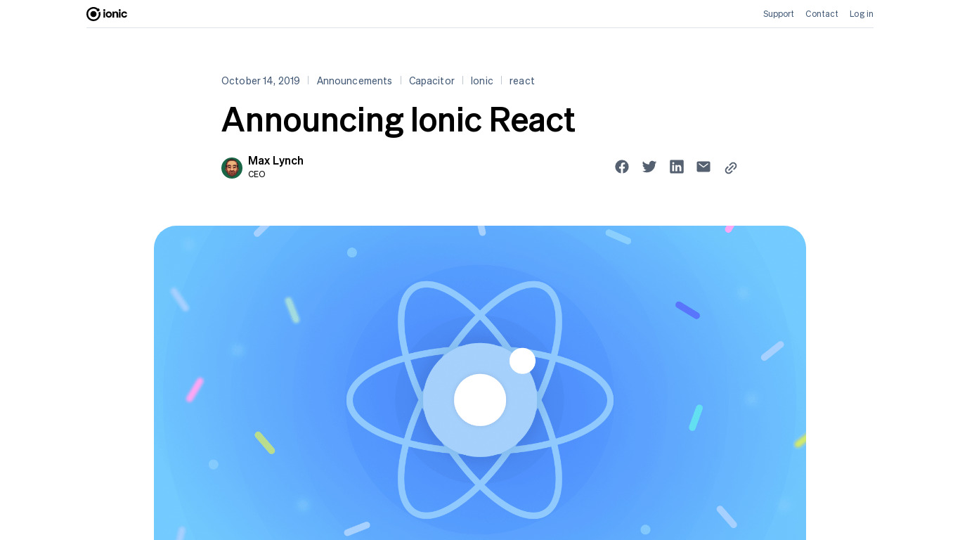 Ionic React Landing page