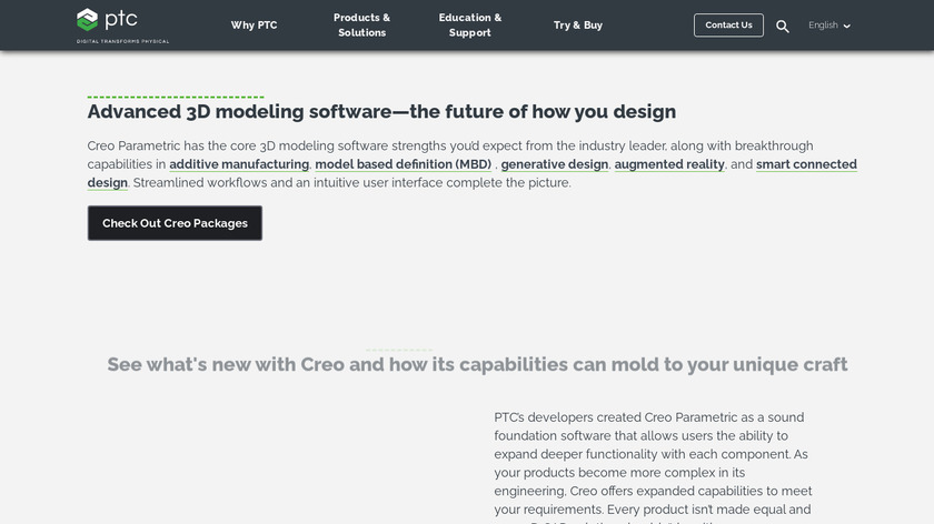 Creo Parametric Landing Page