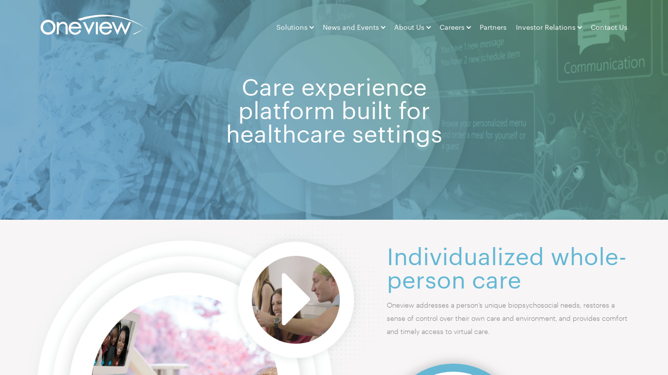 oneviewhealthcare.com OneView Inpatient Solution Landing page