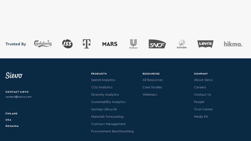 Sievo Spend Analysis Landing Page