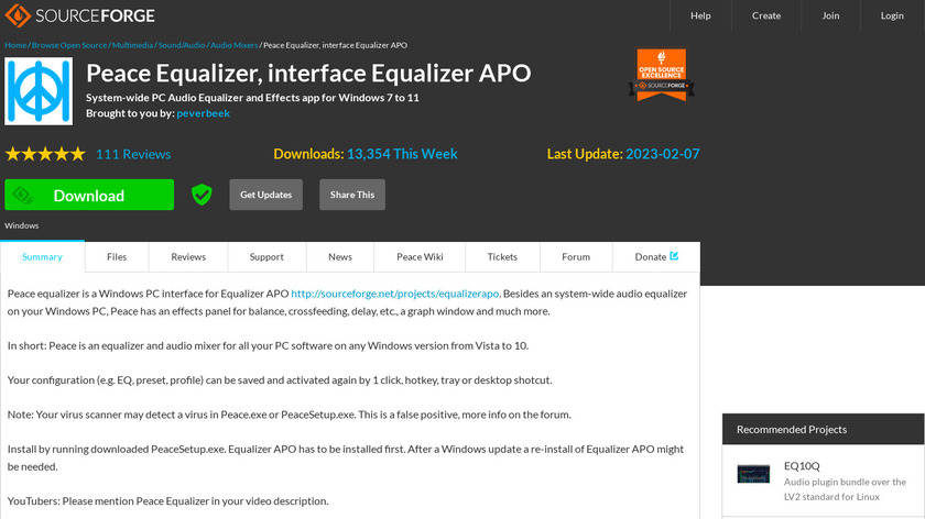 Peace Equalizer Landing Page