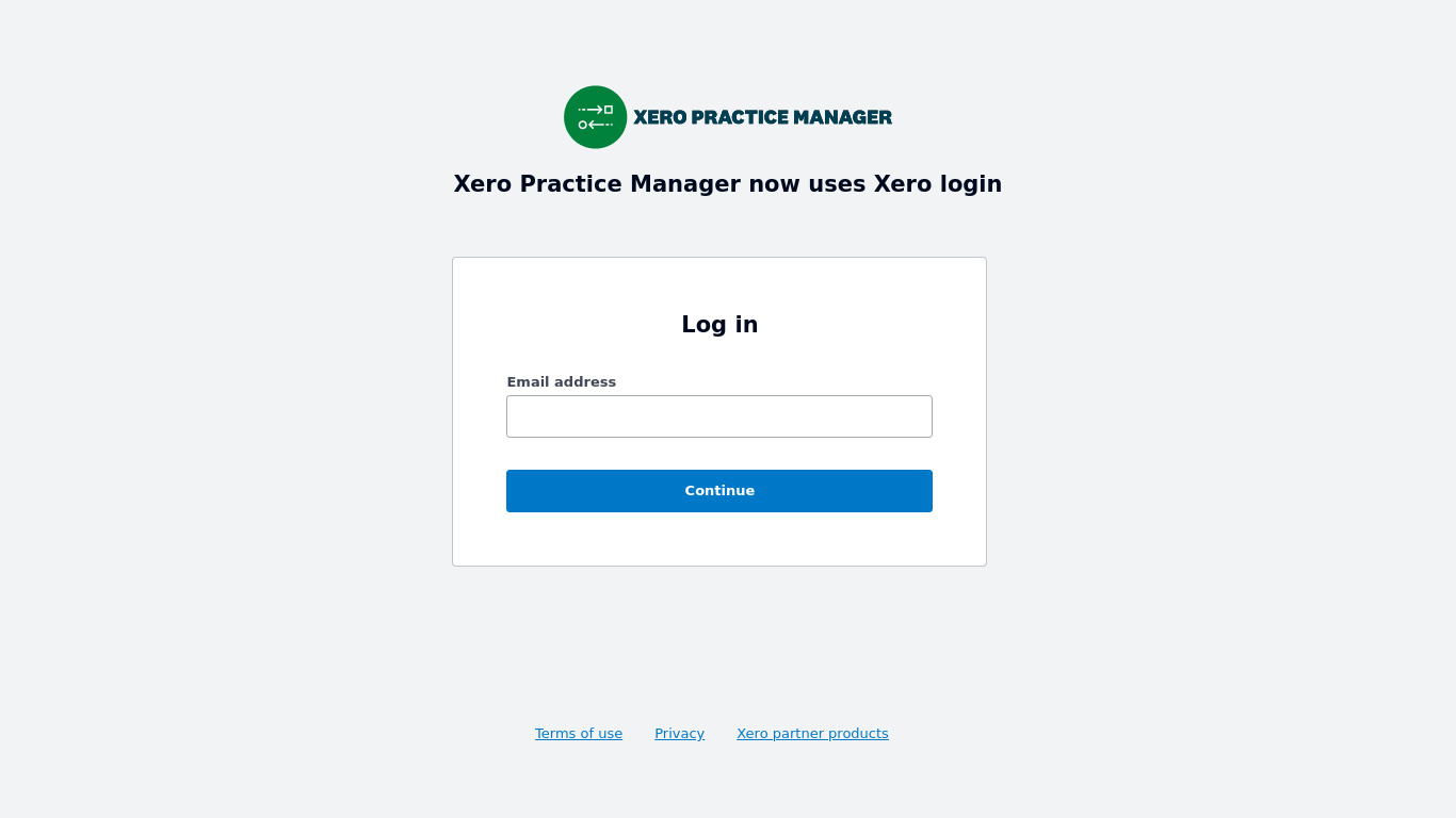 Xero Practice Manager Landing page