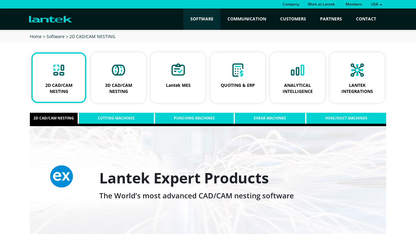 Lantek Expert Landing page