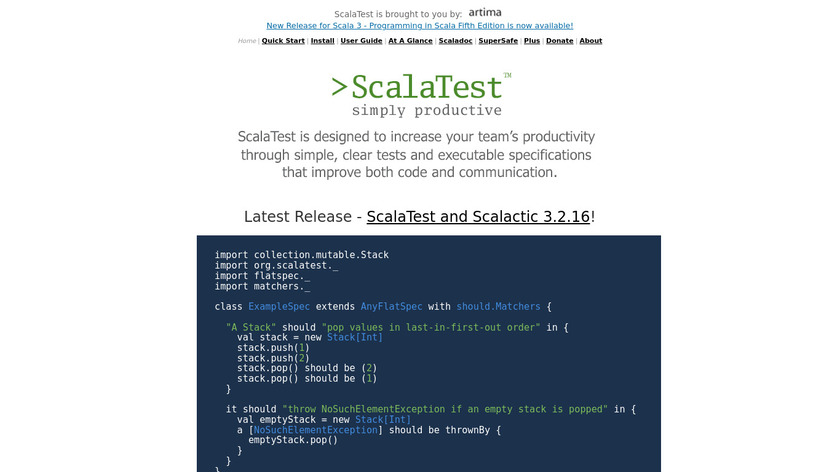 ScalaTest Landing Page