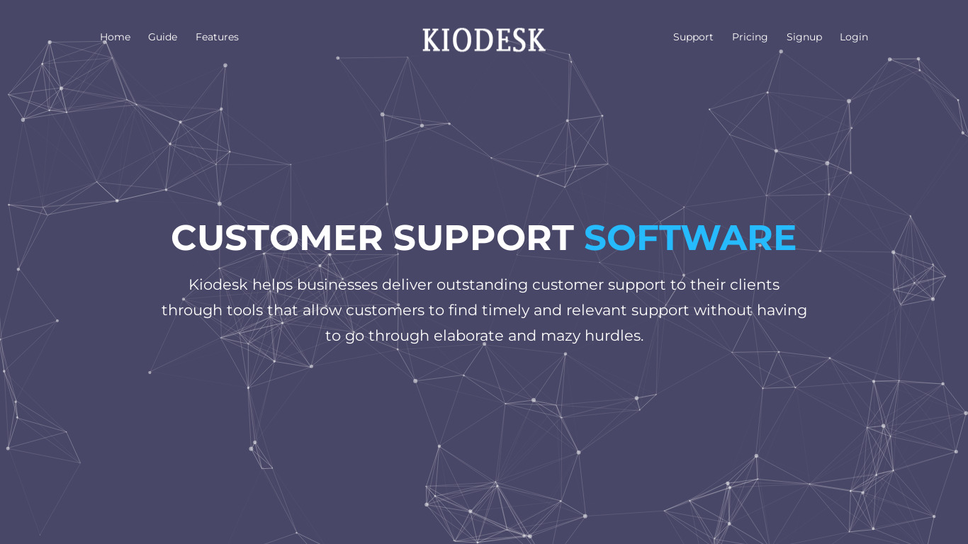 Kiodesk Landing page