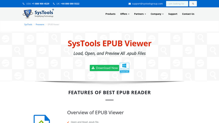 SysTools EPUB Viewer Landing Page