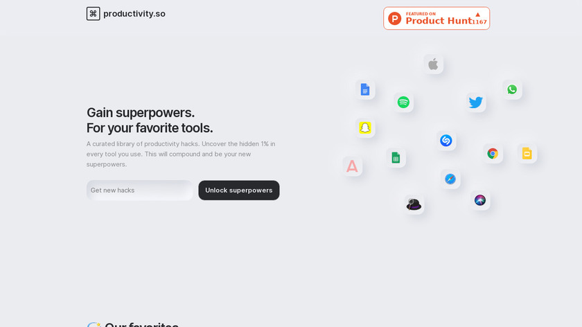 Productivity.so Landing Page