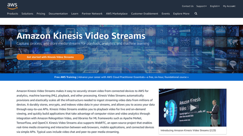 Amazon Kinesis Video Streams Landing Page