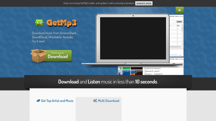 GetMp3! Landing Page