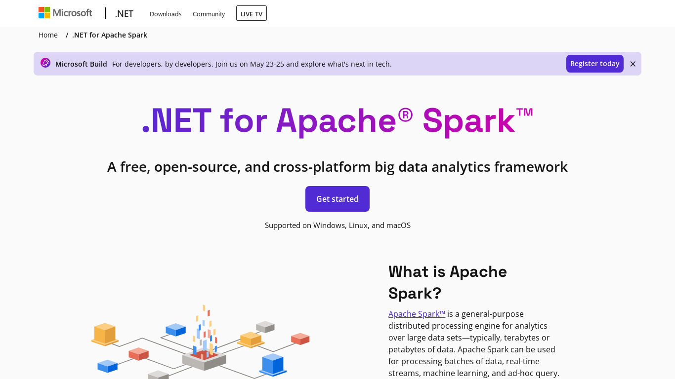 .NET for Apache Spark Landing page