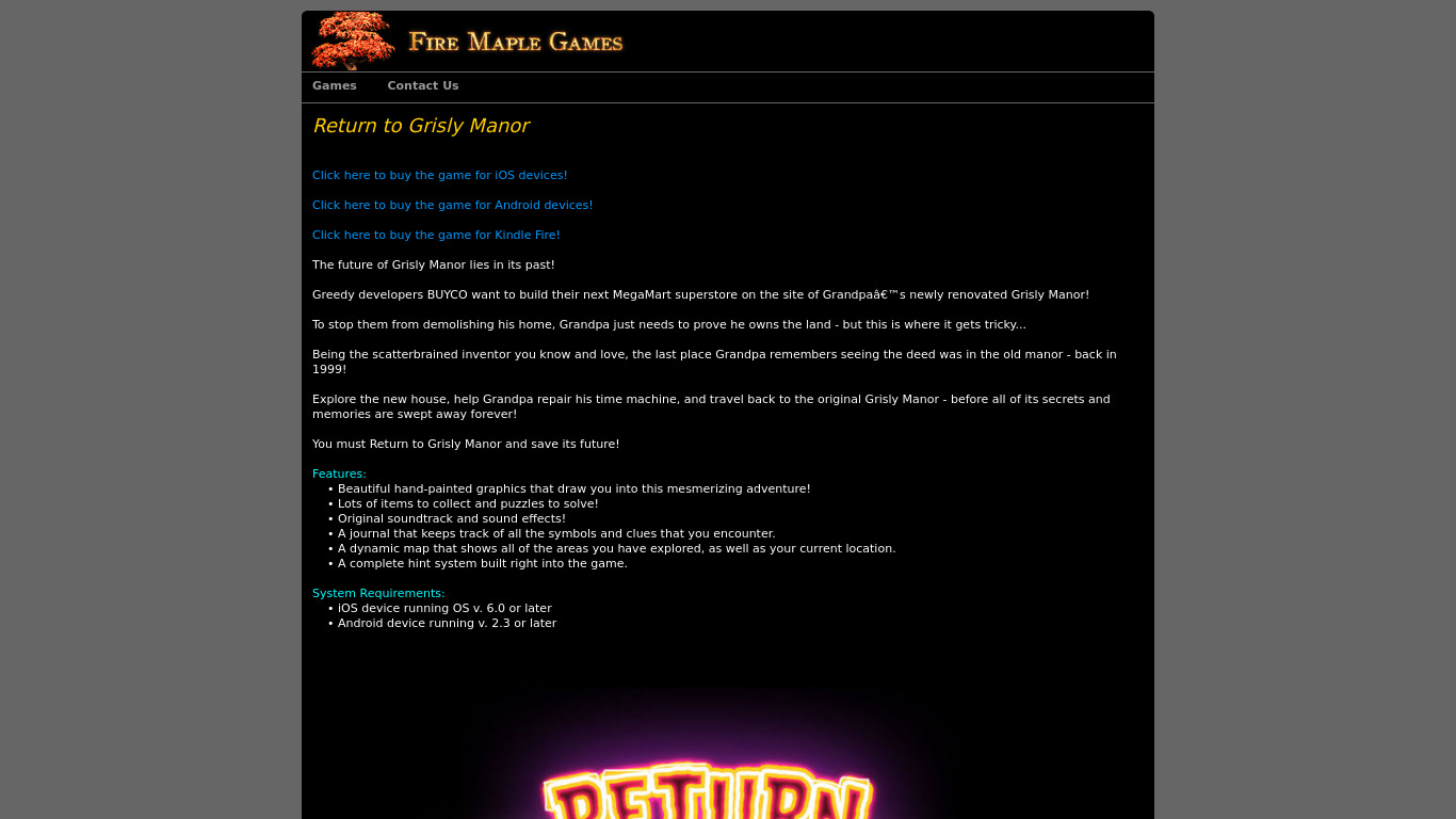 Return to Grisly Manor Landing page