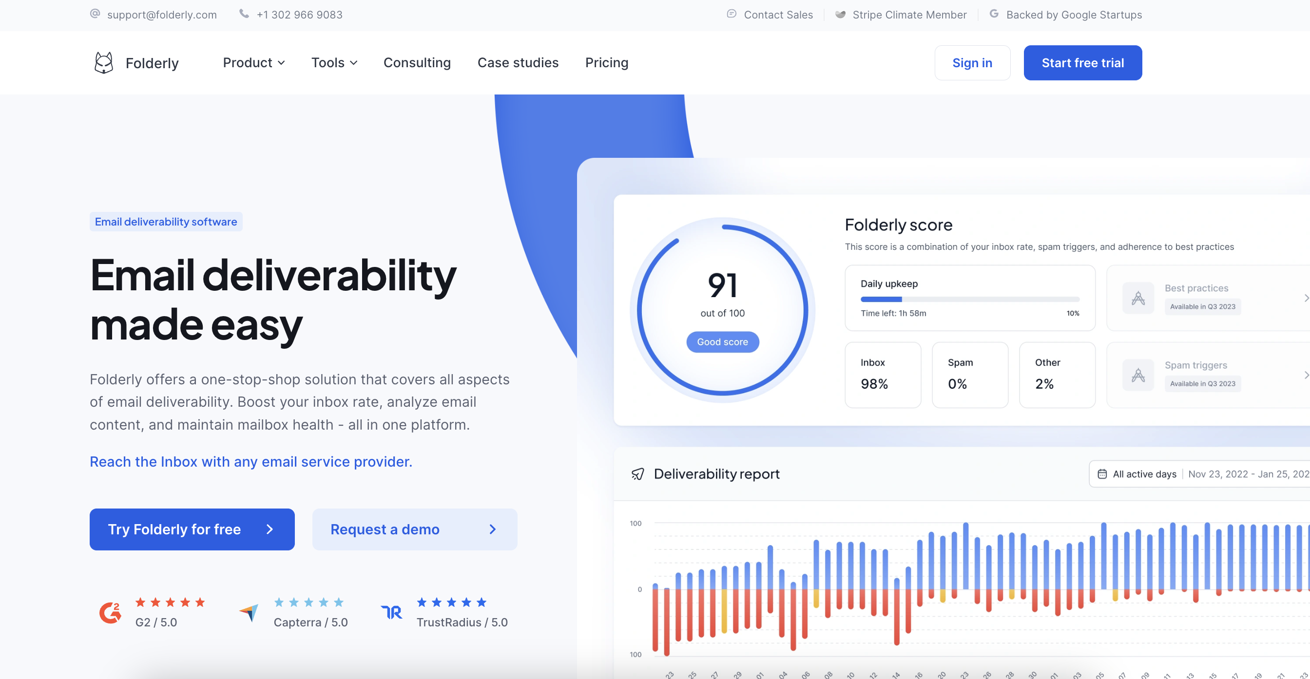 Folderly Landing page