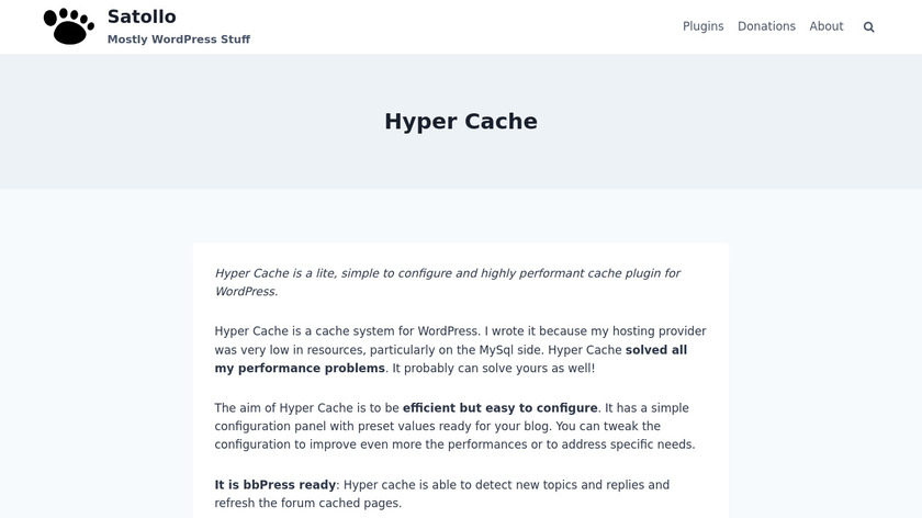 Hyper Cache Landing Page