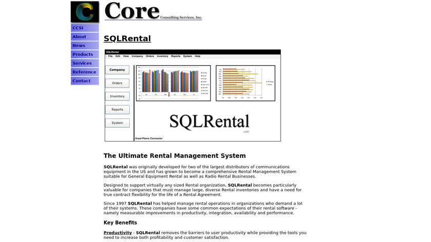 SQLRental Landing Page