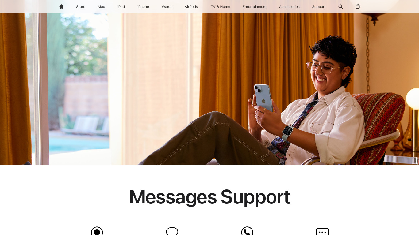 Messages Landing page