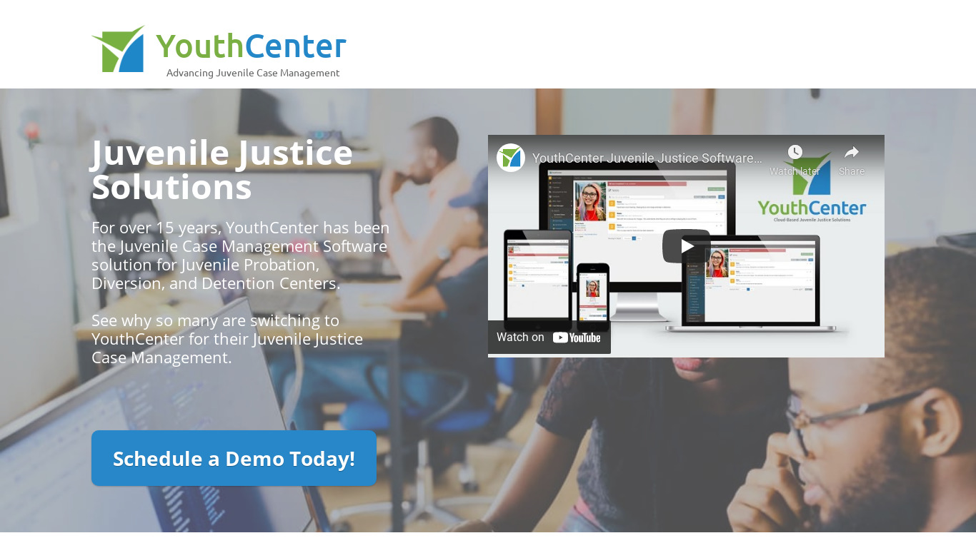 YouthCenter Landing page