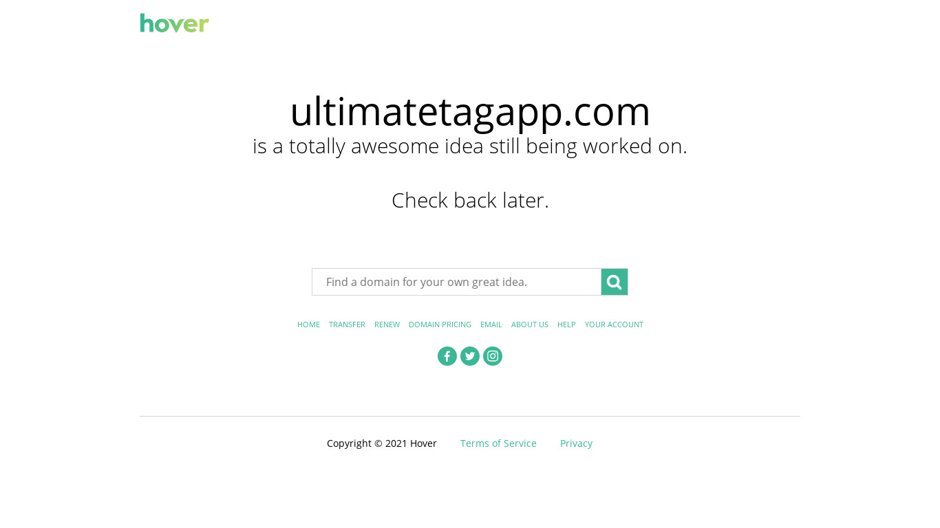 Ultimate Tag Landing page