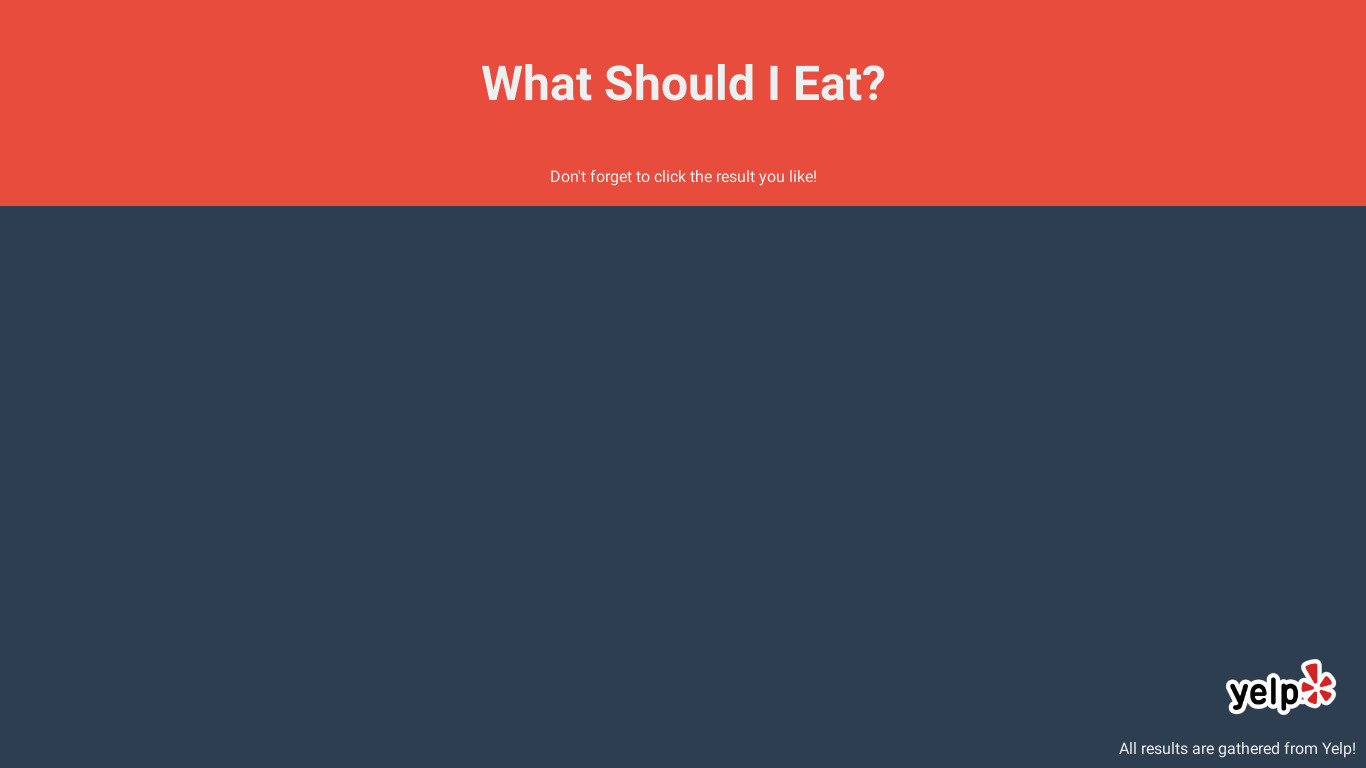 What Should I Eat Landing page