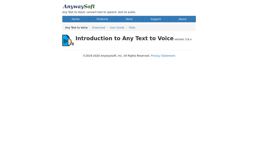 Any Text to Voice Landing Page