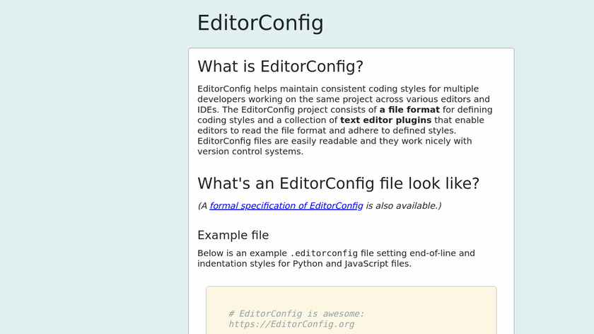 EditorConfig Landing Page