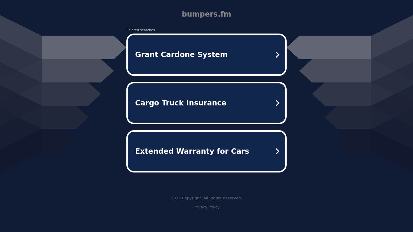 Bumpers Remote Recording Landing page