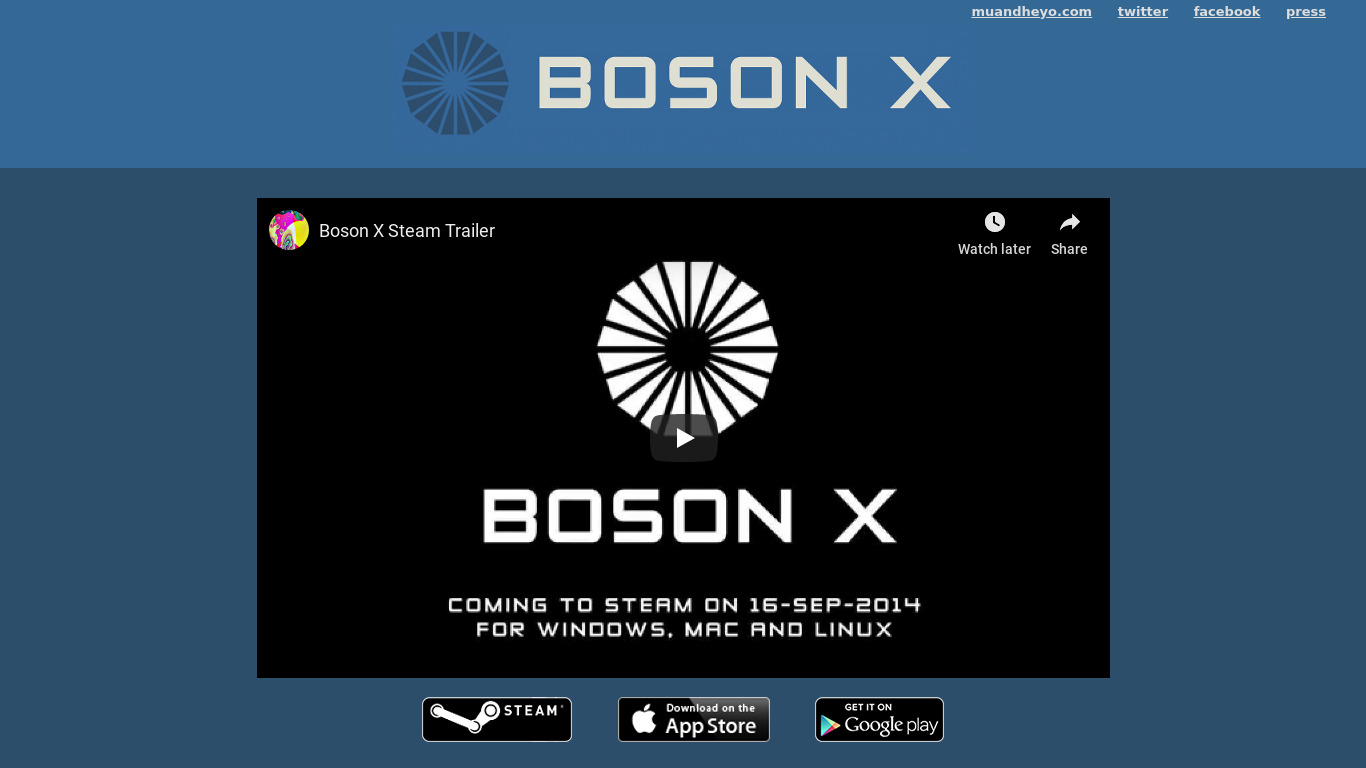Boson X Landing page