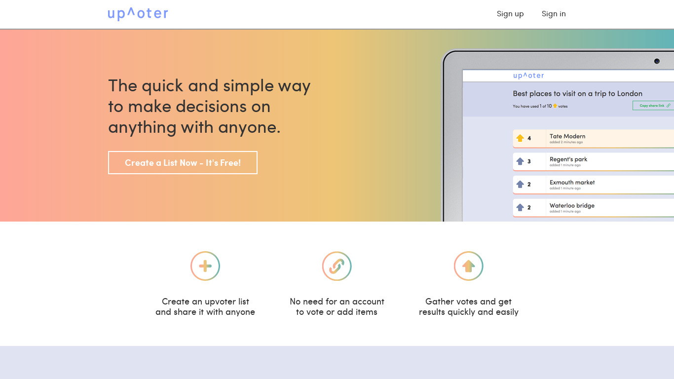 Up^oter Landing page
