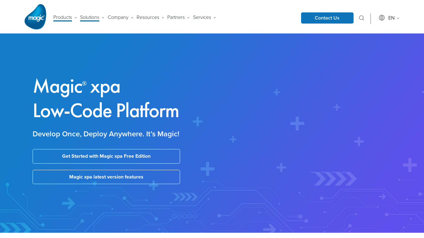 Magic xpa Application Platform Landing page