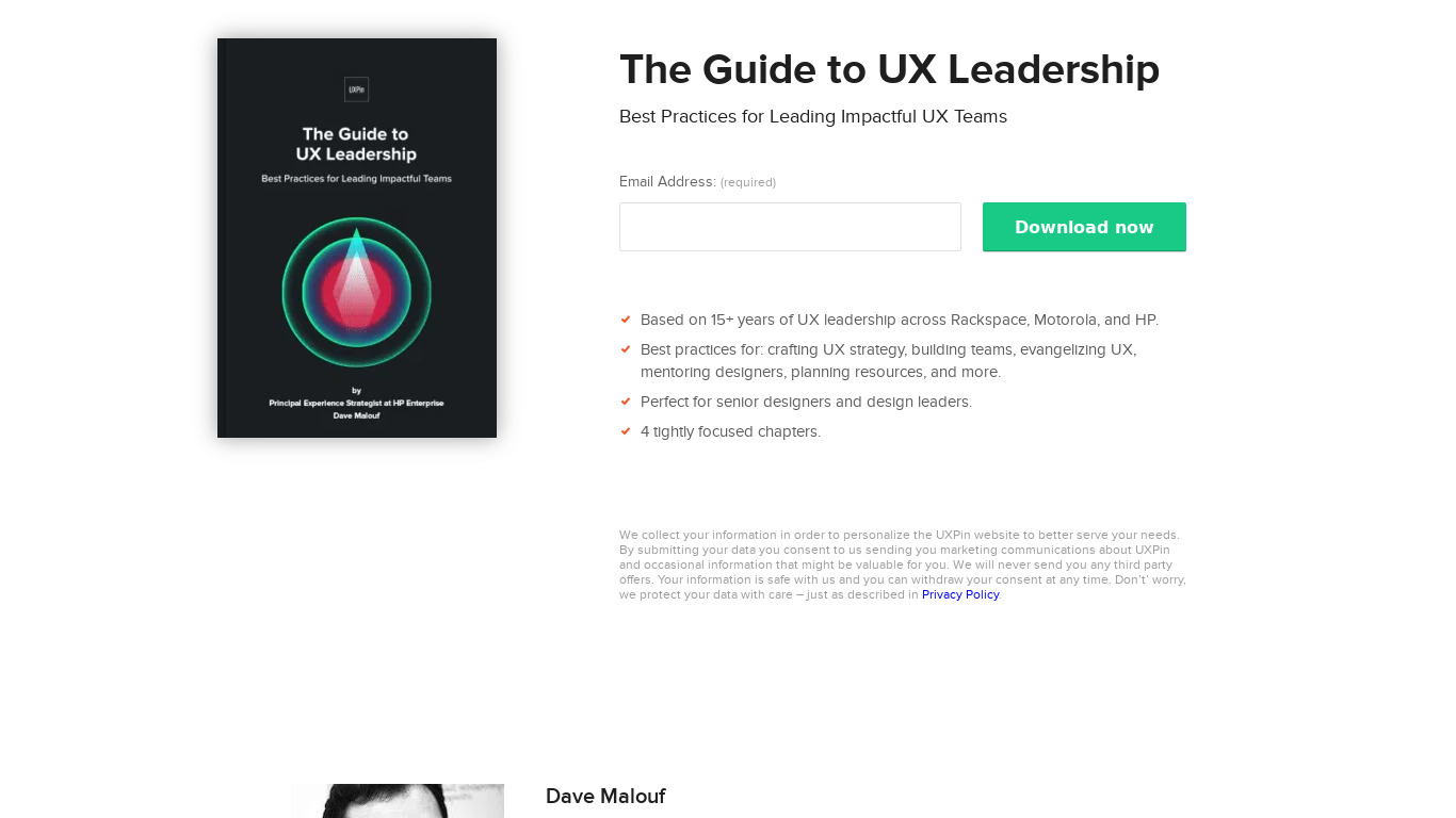 The Guide to UX Leadership Landing page