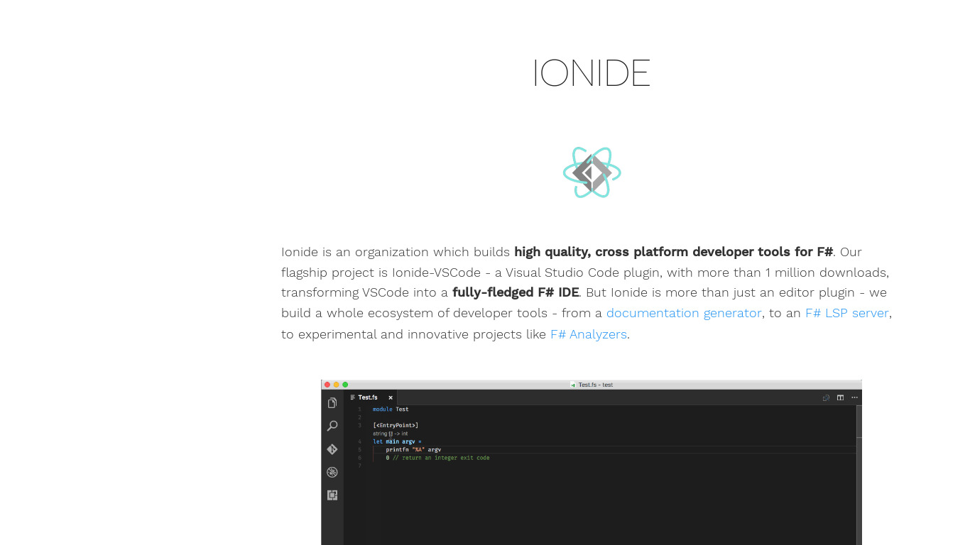 Ionide Landing page